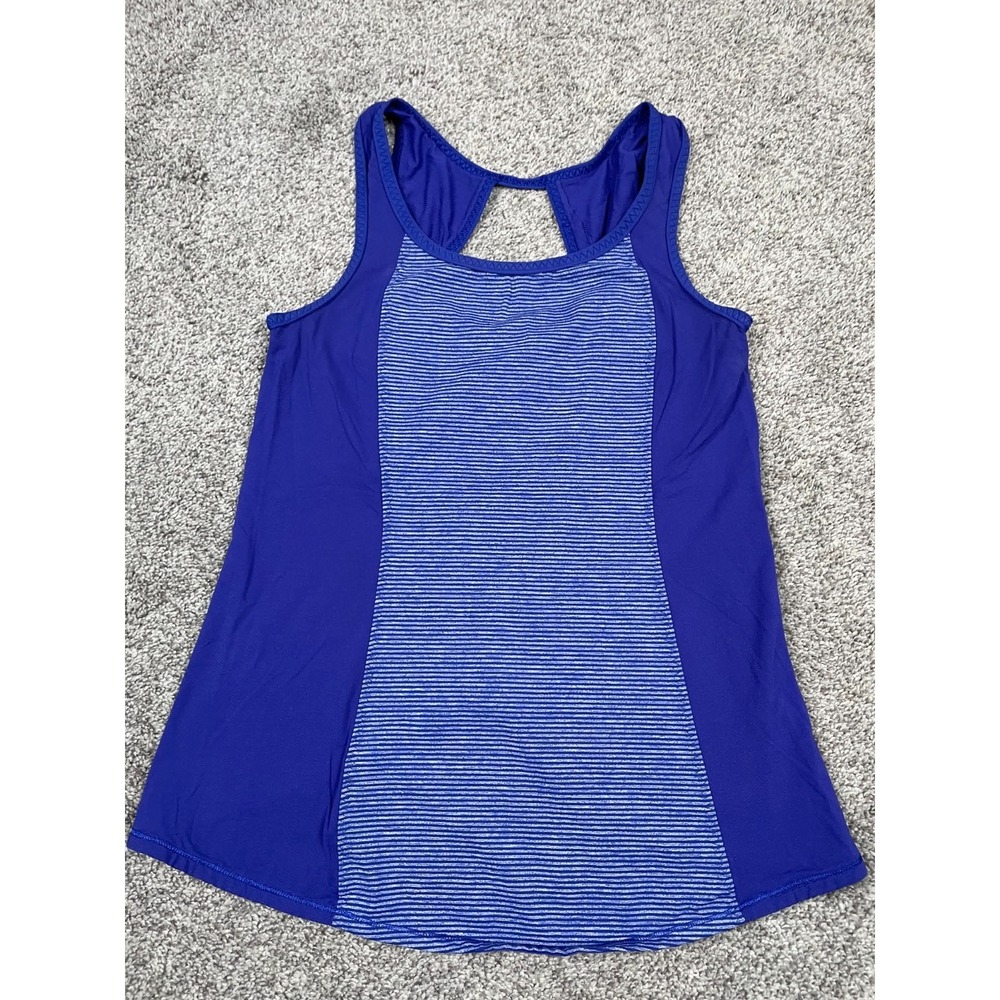 Lululemon Tank Top Womens 2 Run Speed Squad Purple Open Back Running Workout Gym
